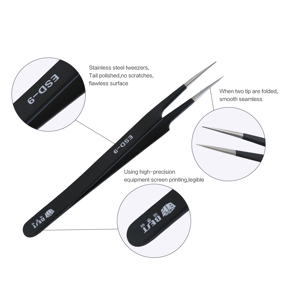 BST-ESD-9 Anti-Static Tweezers - Eyelash Extension In Chinese 评论和价格