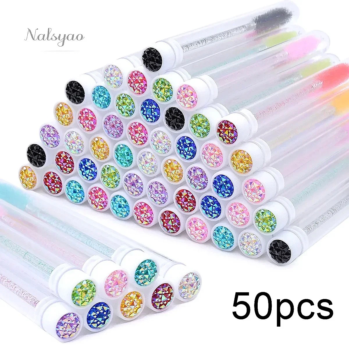 50Pcs Crystal Eyelash Brush Tu - Micro Brush Applicator 评论和价格