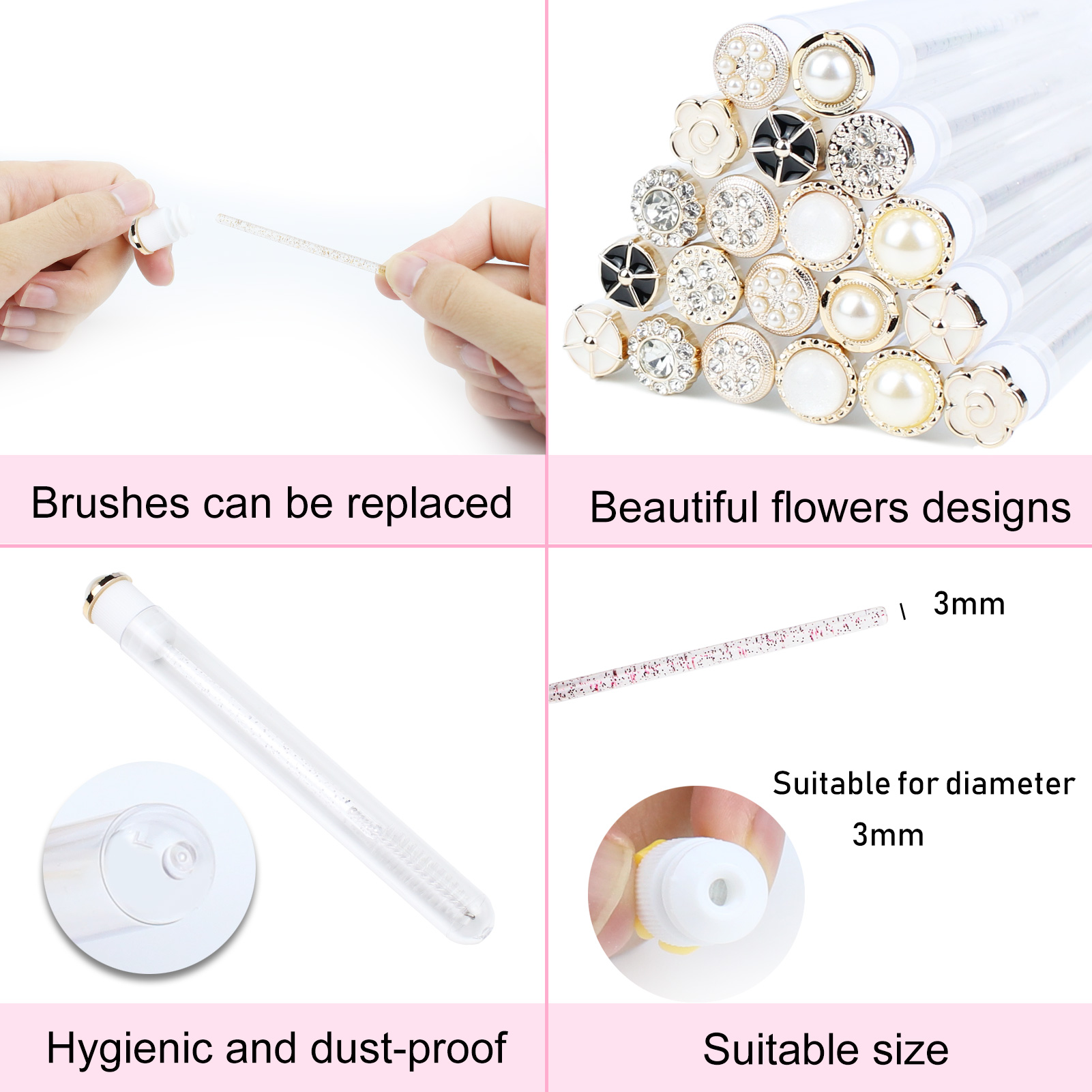 Mascara Wands Tube 20pcs Reusa - Micro Brush Applicator 评论和价格