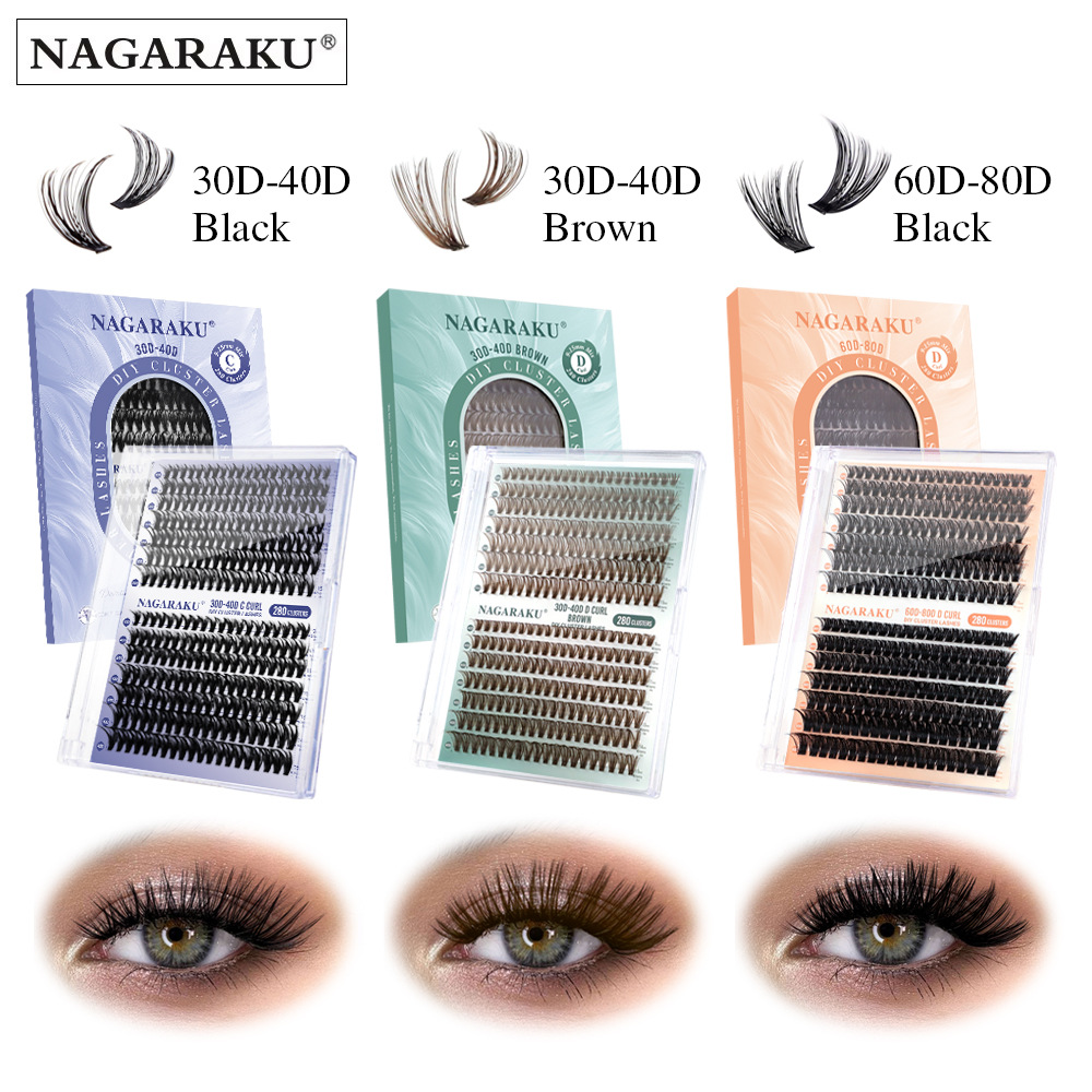 NAGARAKU 30P 40P Cluster False - Eyelash Extension No 9 评论和价格
